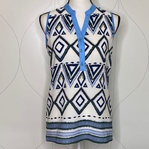 Joy Joy Geometric sleeveless blouse white XS